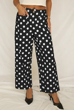 White Polka Dot Print Patched Pocket Loose Pants