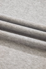 Gray Solid Color Short Sleeve Tee High Waist Shorts Set