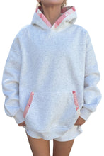 Gray Contrast Patchwork Oversized Hoodie