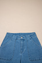 Dark Brown Retro Washed Patch Pocket Loose Jeans