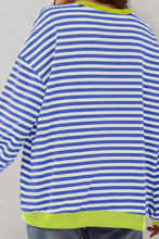 Racing Red Striped Contrast Trim Drop Shoulder Sweatshirt