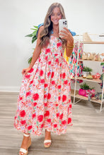 Yellow Floral Print Contrast Stitched Knot Denim Straps High Waist Dress