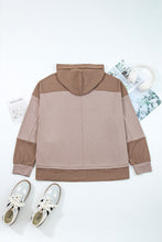 Goat Waffle Patchwork Plus Size Pocketed Hoodie