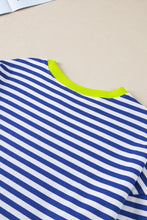 Racing Red Striped Contrast Trim Drop Shoulder Sweatshirt