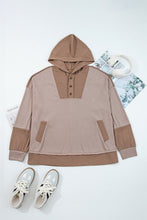 Goat Waffle Patchwork Plus Size Pocketed Hoodie