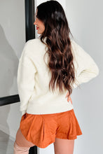 Beige Pumpkin Embroidered Halloween Thanksgiving Festival Sweater