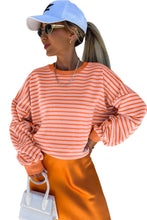 Russet Orange Drop Shoulder Crew Neck Loose Sweatshirt