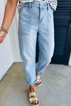Beau Blue High Rise Relaxed Patch Pocket Jeans