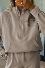 Beau Blue Half Zip Thumbhole Sleeve Hoodie Active Pants 2pcs Outfit