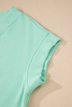 Beau Blue Solid Color V Neck Tee Drawstring Pant Set