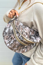 Vineyard Green Camouflage Print Double Zipper Crossbody Bag