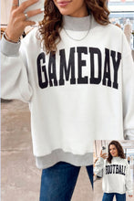 Light Grey High Neck GAMEDAY/ FOOTBALL Double Side Printed Reversible Sweatshirt