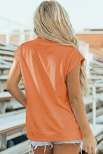 Yellow Solid Color High Neck Cap Sleeve Loose Top