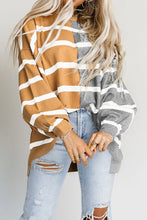 Striped Dropped Shoulder Round Neck Blouse