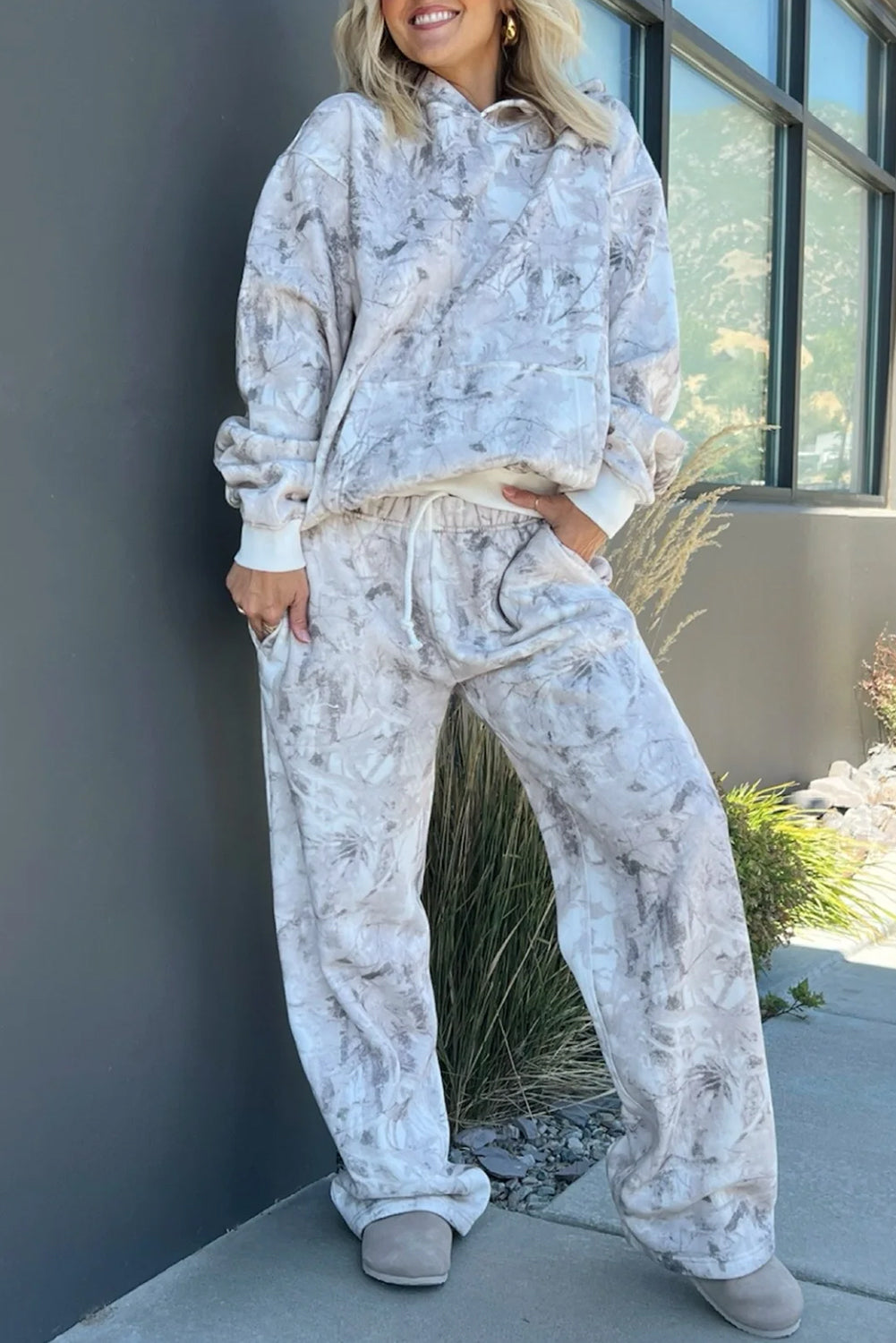 Light Grey Light Woodland Camo Classic Hoodie and Sweatpants Set