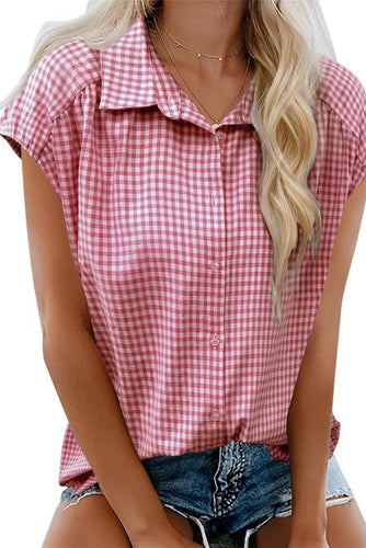 Red Gingham Button Up Shirt