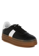 Knockout Faux Leather Lace-Up Sneakers