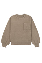 Dark Khaki Pocket Pullover Sweater