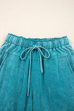 Medium Grey Mineral Wash Knot High Waist Raw Hem Pants