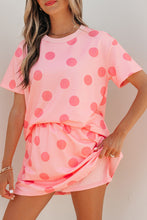 White Polka Dot Short Sleeve Top Casual Skort 2pcs Outfit