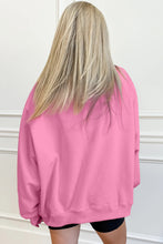 Light Pink Oversize Blessed Embroidered Mock Neck Sweatshirt