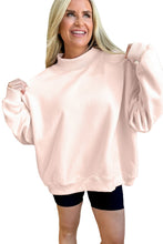 Light Pink Oversize Blessed Embroidered Mock Neck Sweatshirt