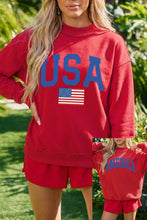 Racing Red Mock Neck Reversible USA/America Graphic Sweatshirt