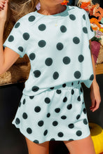 White Polka Dot Short Sleeve Top Casual Skort 2pcs Outfit