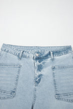 Beau Blue Frayed Cropped Straight Jeans
