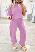 Mint Green Drop Shoulder Boxy Tee and Barrel Pants Set