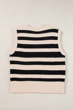 Black Stripe Round Neck Knit Top