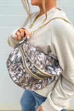 Vineyard Green Camouflage Print Double Zipper Crossbody Bag