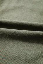 Smoke Green Pocket Collared Button Front Denim Jacket