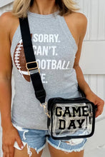 Black Chenille GAME DAY Pattern Clear Shoulder Bag