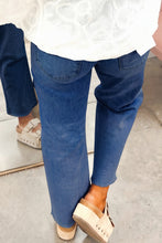 Beau Blue Frayed Cropped Straight Jeans