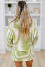 Red Stripe Collared V Neck Drop Shoulder Pullover and Skirt Set