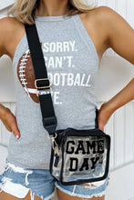 Black Chenille GAME DAY Pattern Clear Shoulder Bag