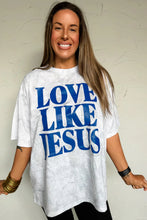 Gray Love Like Jesus Camouflage Oversized T Shirt