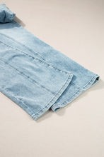 Dusk Blue Acid Wash Flared Leg Jeans