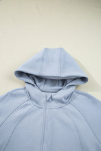 Beau Blue Half Zip Thumbhole Sleeve Hoodie Active Pants 2pcs Outfit