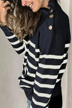 Striped Shoulder Detail Sweater