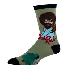 Painting Bob Ross   Men's Cotton Crew Funny Socks