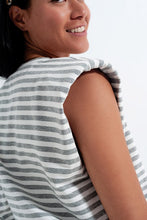 SLEEVELESS T SHIRT WITH SHOULDER PAD IN GRAY