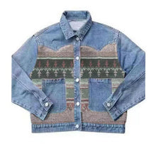 Contrast denim western jacket