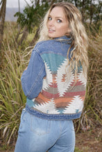 Contrast denim western jacket