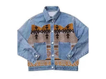 Contrast denim western jacket