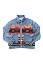 Contrast denim western jacket