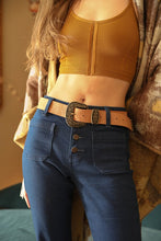 Suede Antique Gold Western Buckle Belt