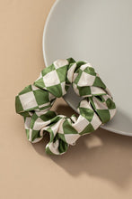 check pattern soft satin hair scrunchies