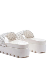 SUNDAE PLATFORM Slides WITH WOVEN TEXTURED STRAPS